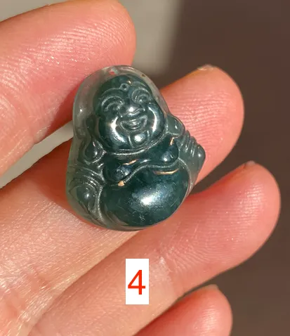 100% Natural blue gray green  Guatemala jadeite Jade  happy buddha pendant group BH58