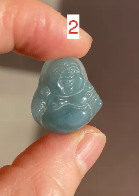 100% Natural blue gray green  Guatemala jadeite Jade  happy buddha pendant group BH58