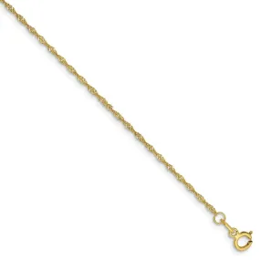 1.1mm, 10k Yellow Gold, Singapore Chain Anklet or Bracelet