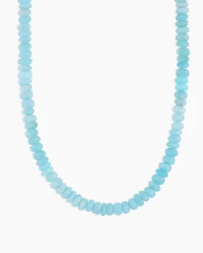 14k Gold Blue Peruvian Opal Necklace