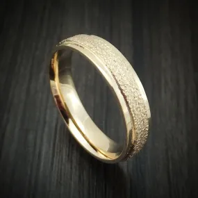 14K Gold Stipple Finish Band Custom Made Men's Ring