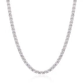 14K WHITE GOLD 20-INCH STRAIGHT LINE TENNIS NECKLACE 17.35CTW