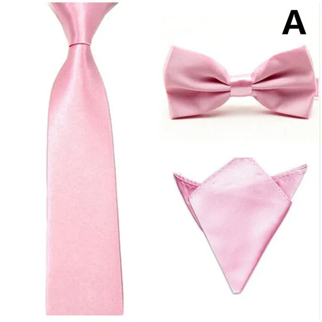 16 Colors  Men Tie Bowtie Pocket Adjustable Plain Wedding Bow Tie For Evening Party solid color Neckties butterflies GB1712171