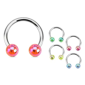 16G Milky Splash Acrylic Circular Barbell