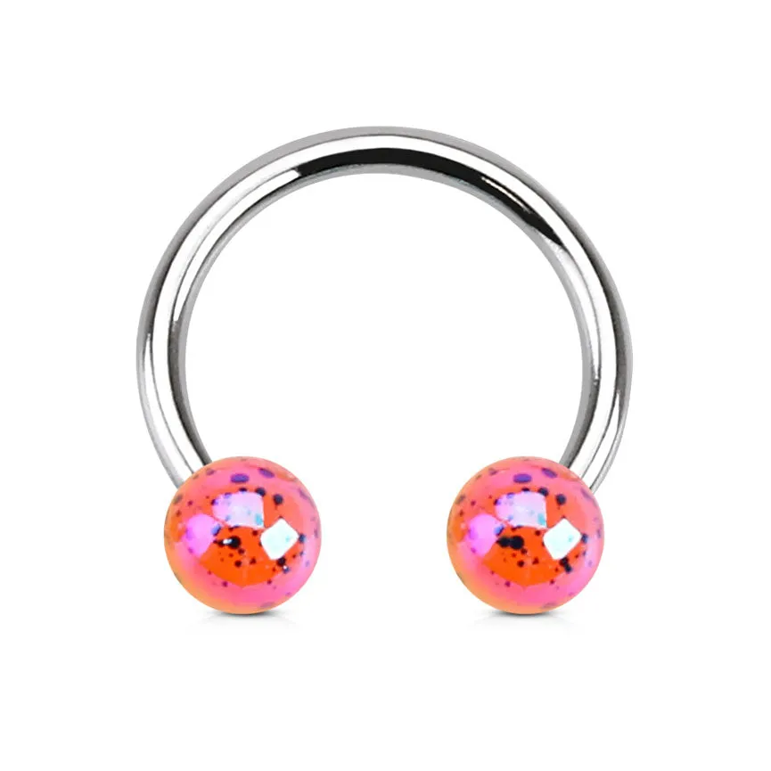 16G Milky Splash Acrylic Circular Barbell