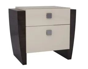 22" Refined Beige High Gloss Nightstand By Homeroots