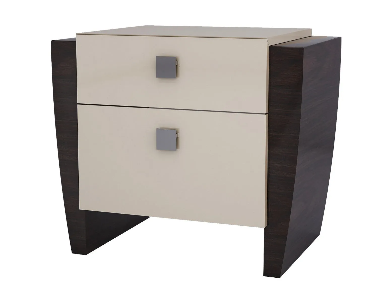 22" Refined Beige High Gloss Nightstand By Homeroots