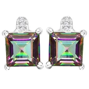 3 1/4 CARAT MYSTIC GEMSTONE   925 STERLING SILVER EARRINGS