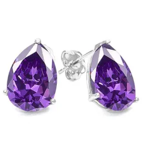 3.56 CT AMETHYST 10KT SOLID GOLD EARRINGS STUD