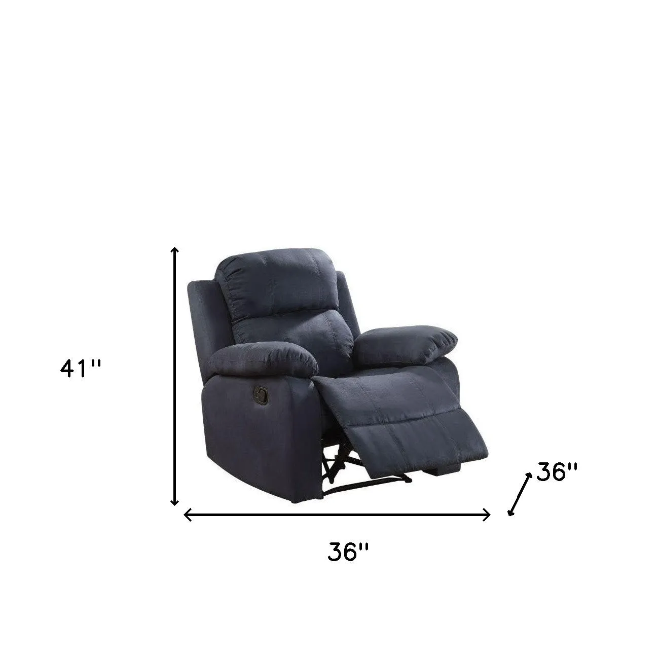 36 X 36 X 41 Brown Microfiber Recliner