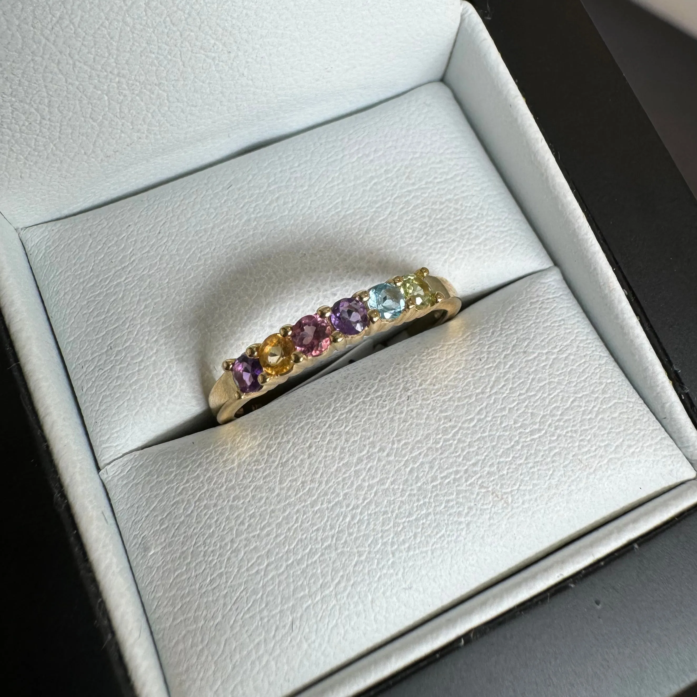 9ct Yellow Gold Colourful Gemstone Ring