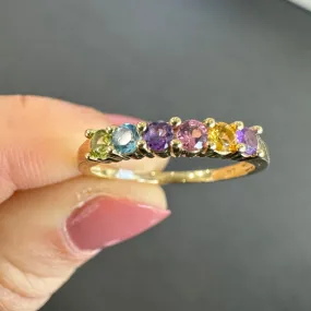 9ct Yellow Gold Colourful Gemstone Ring