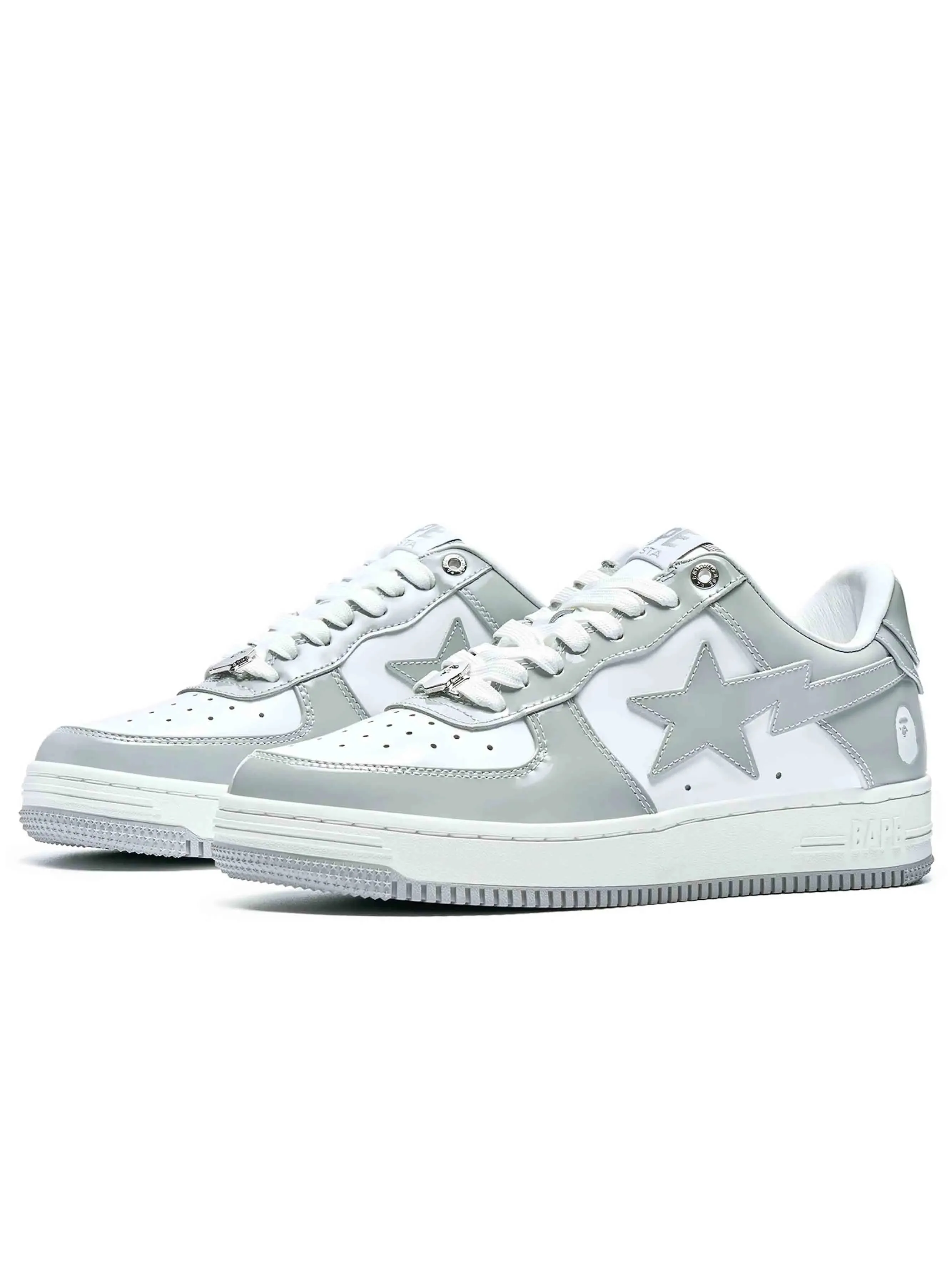 A Bathing Ape Bape Sta Patent Leather White Grey (2023)