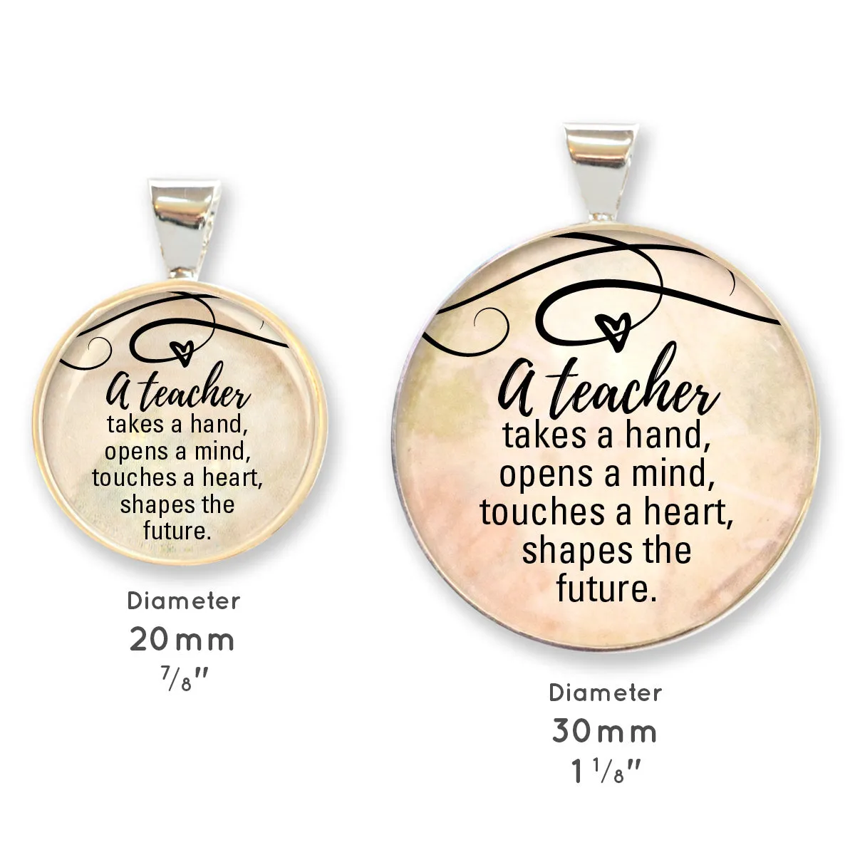 A Teacher Shapes the Future Silver-Plated Pendant Necklace - 2 Sizes