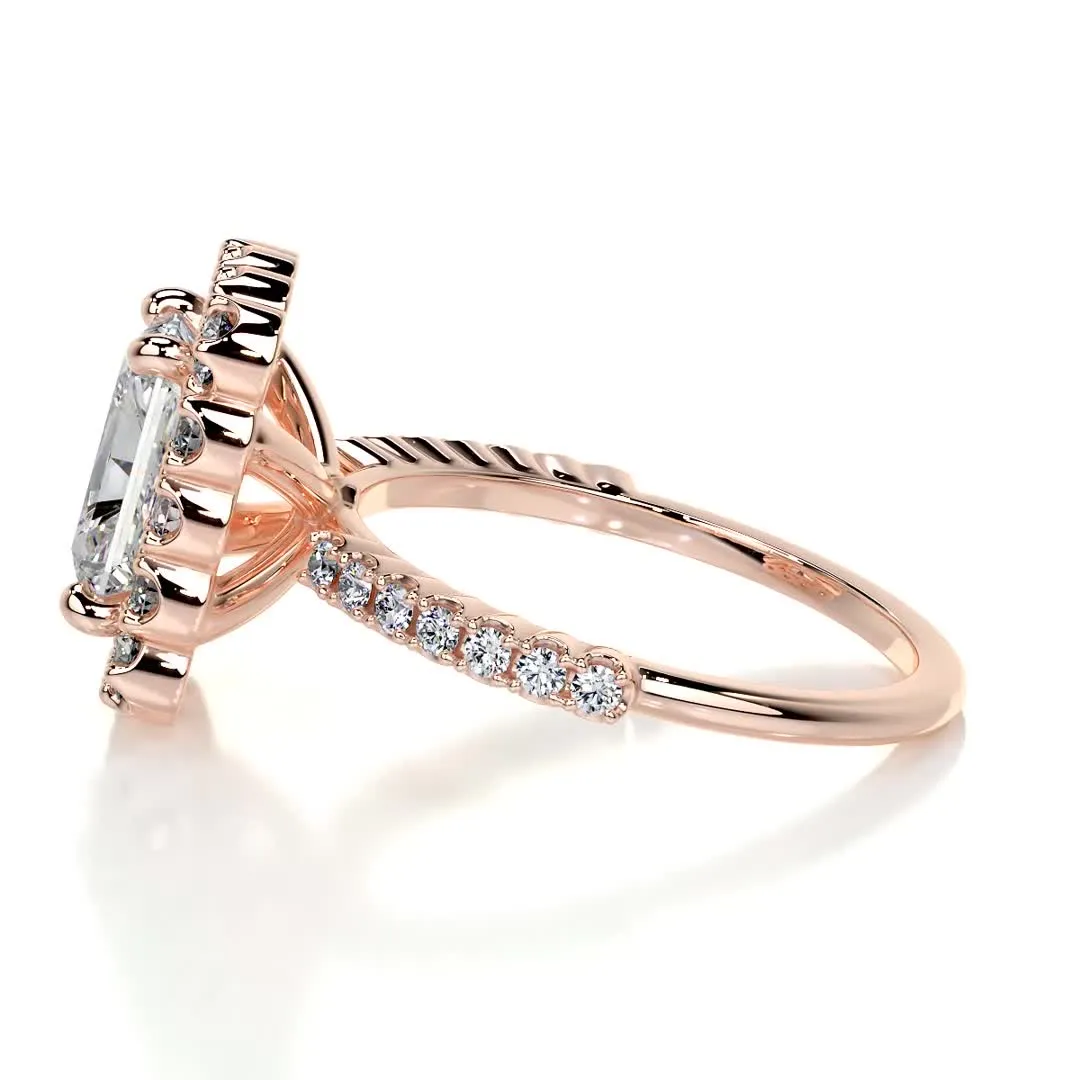 Abby Moissanite & Diamonds Ring -14K Rose Gold