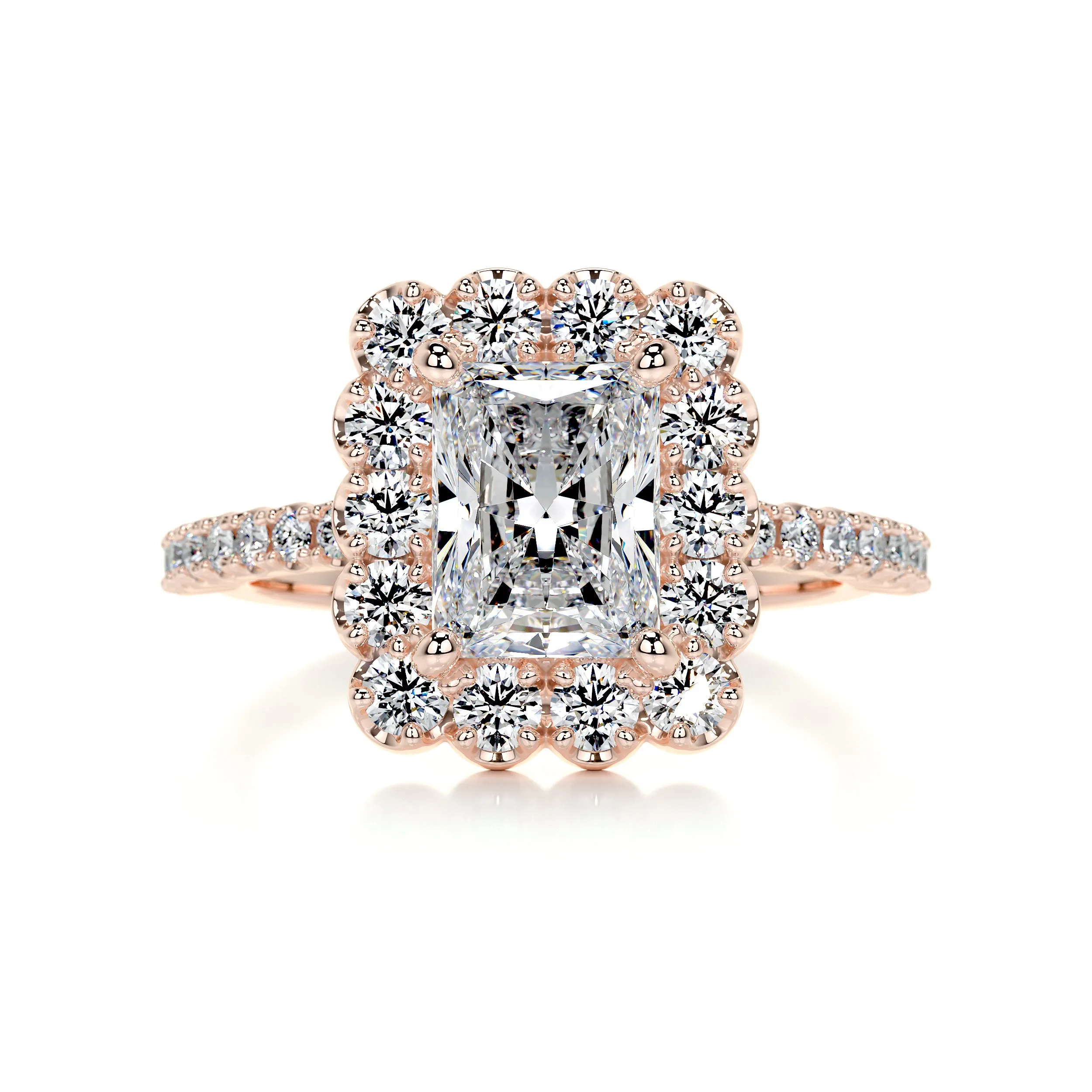 Abby Moissanite & Diamonds Ring -14K Rose Gold