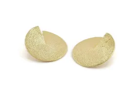 Abstract Earring Findings, 2 Gold Plated Brass Geometric Earring Findings (33x34x0.7mm) BS 1973