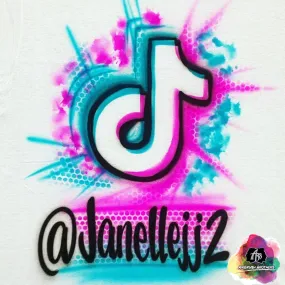 Airbrush Tiktok w/ Username Birthday Shirt Design