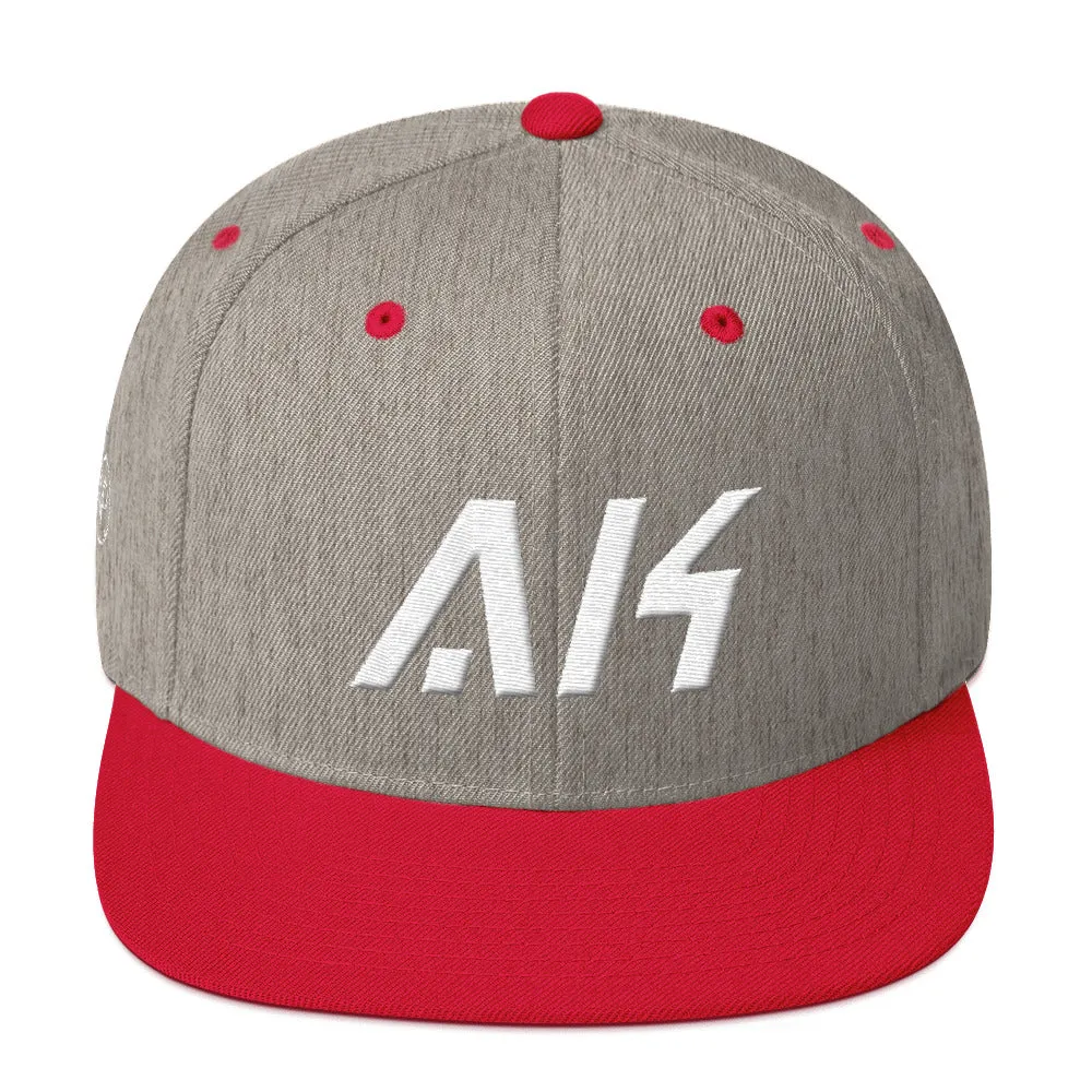 Alaska - Flat Brim Hat - White Embroidery - AK - Many Hat Color Options Available