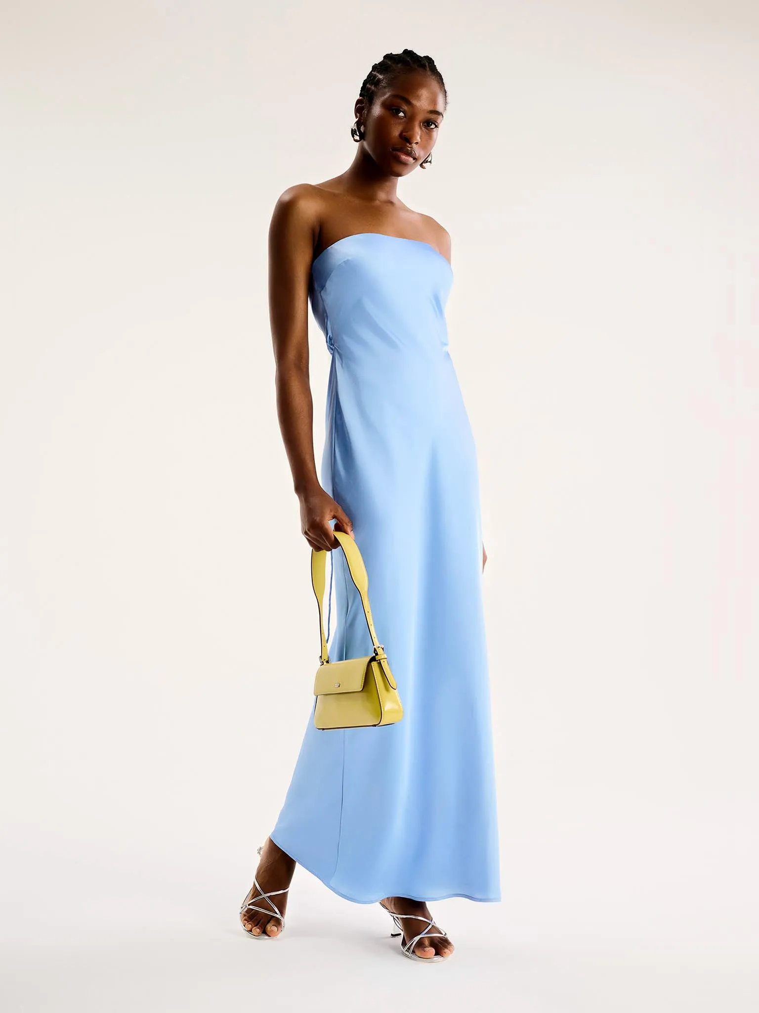 Amdra Strapless Dress in Light Blue