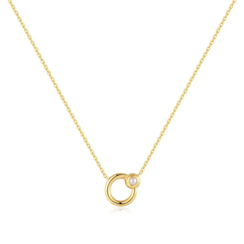 Ania Haie Gold Hoop Freshwater Pearl Necklace