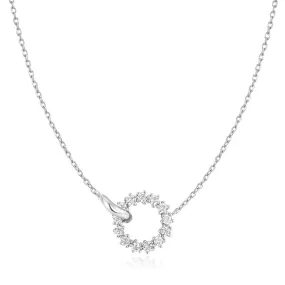 Ania Haie Silver Interlinked Circles Pave Necklace