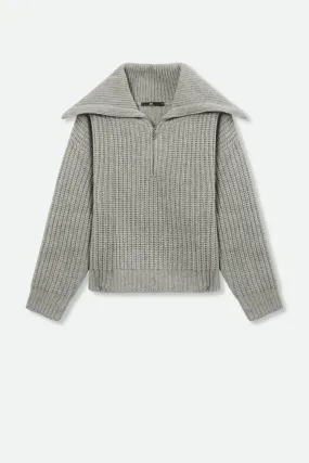 ARI 3/4 ZIP COLLAR SWEATER IN MERINO WOOL