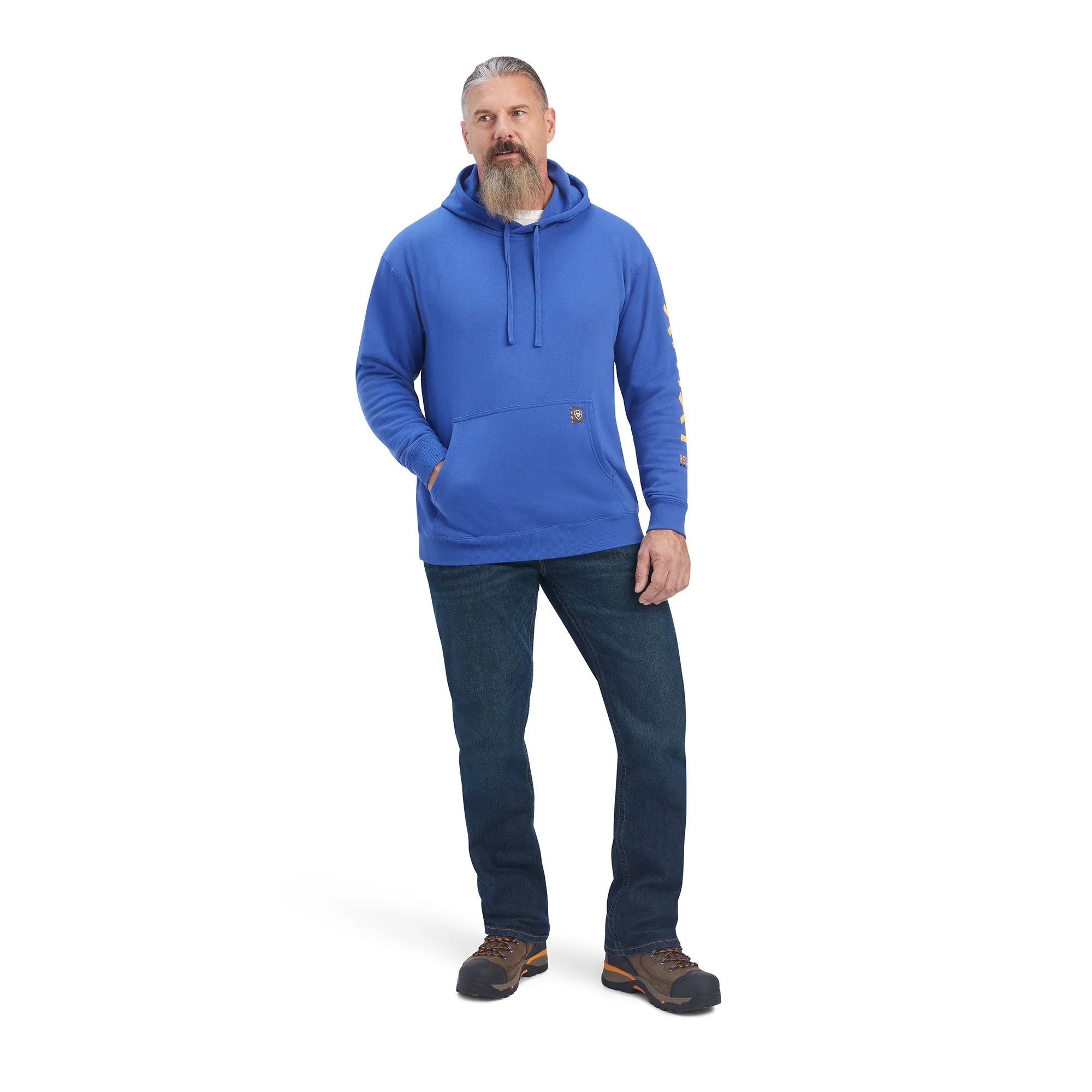 Ariat Mens Rebar Graphic Hoodie Deep Ultramarine