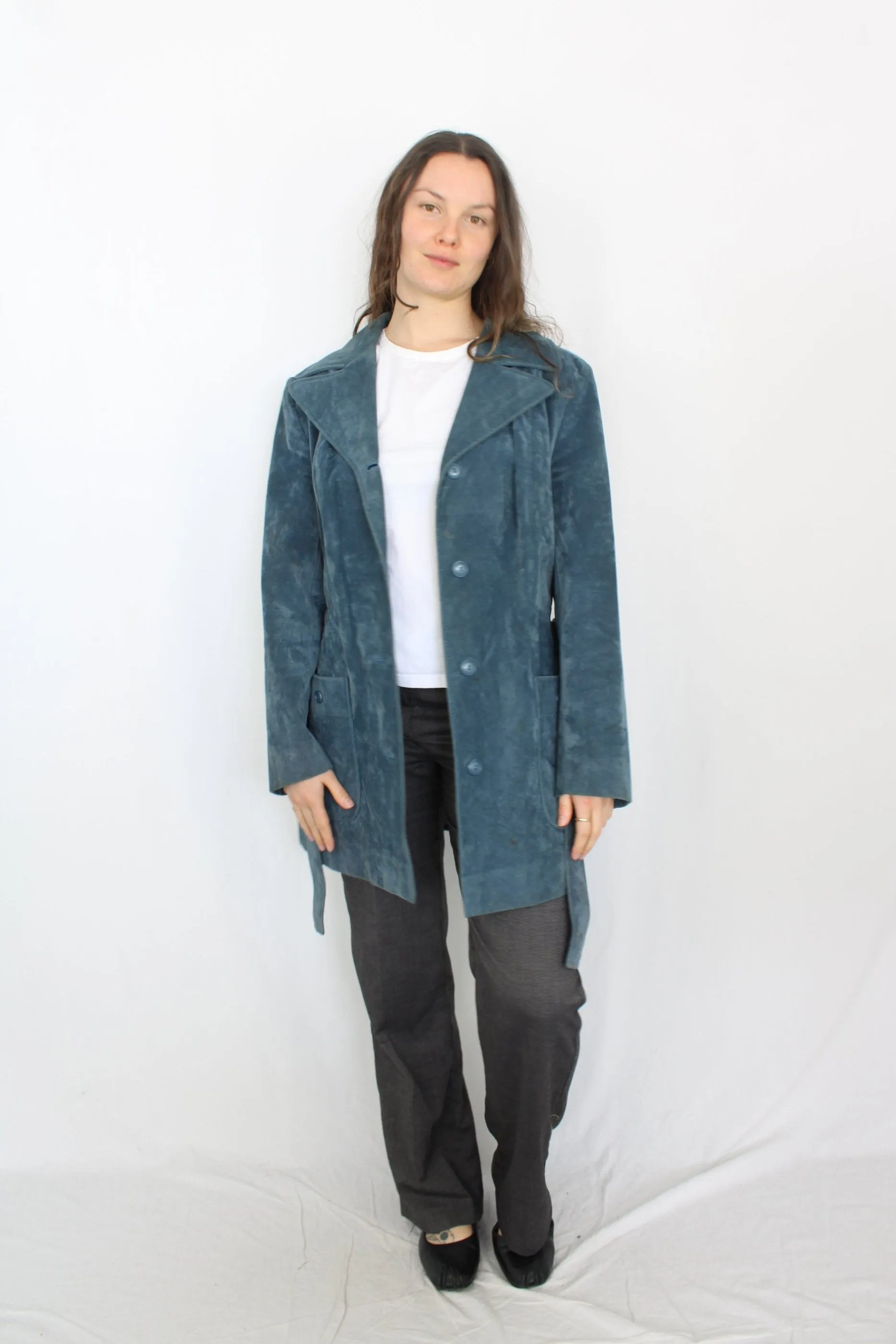 Austin Brown - Vintage Blue Suede Jacket