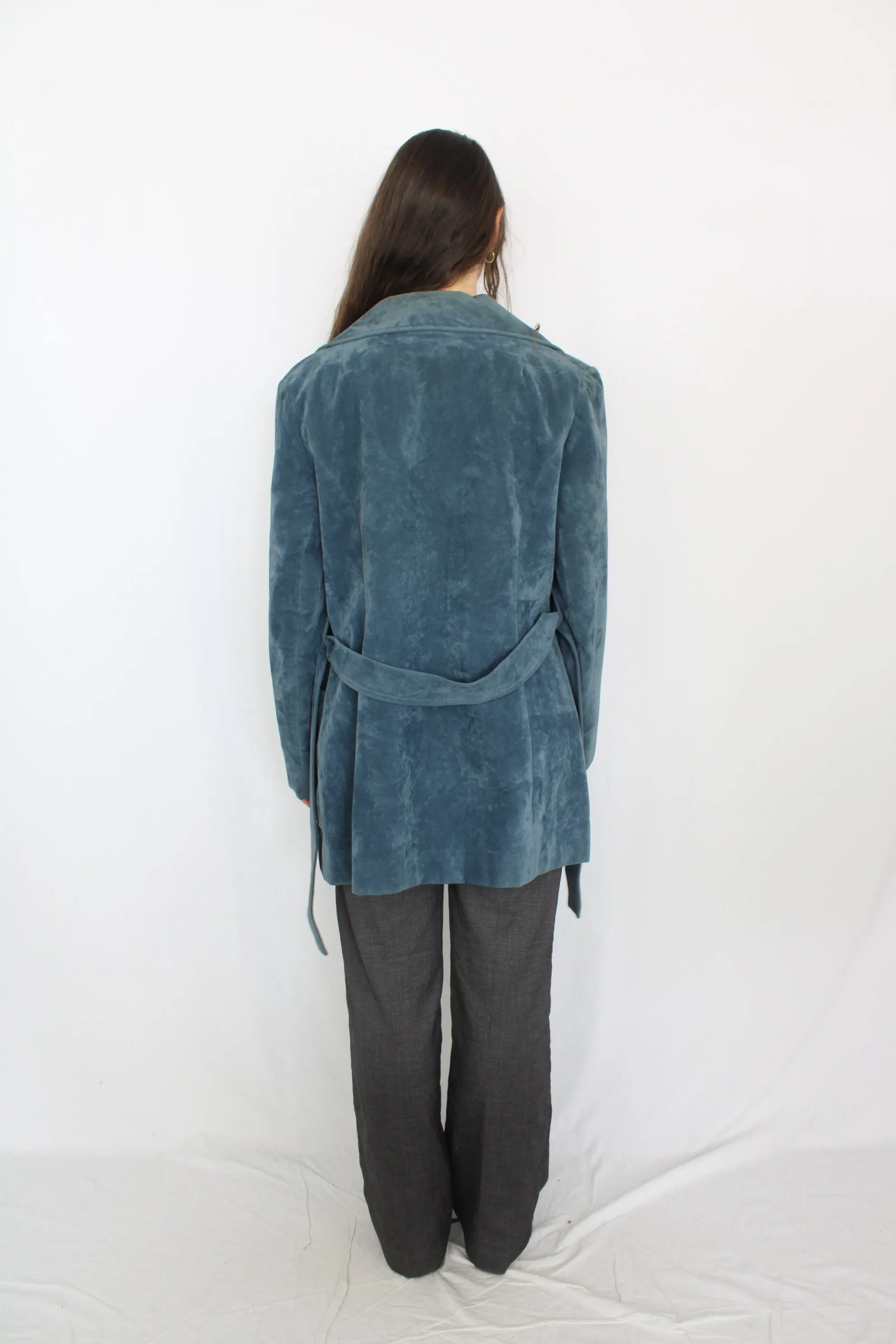 Austin Brown - Vintage Blue Suede Jacket