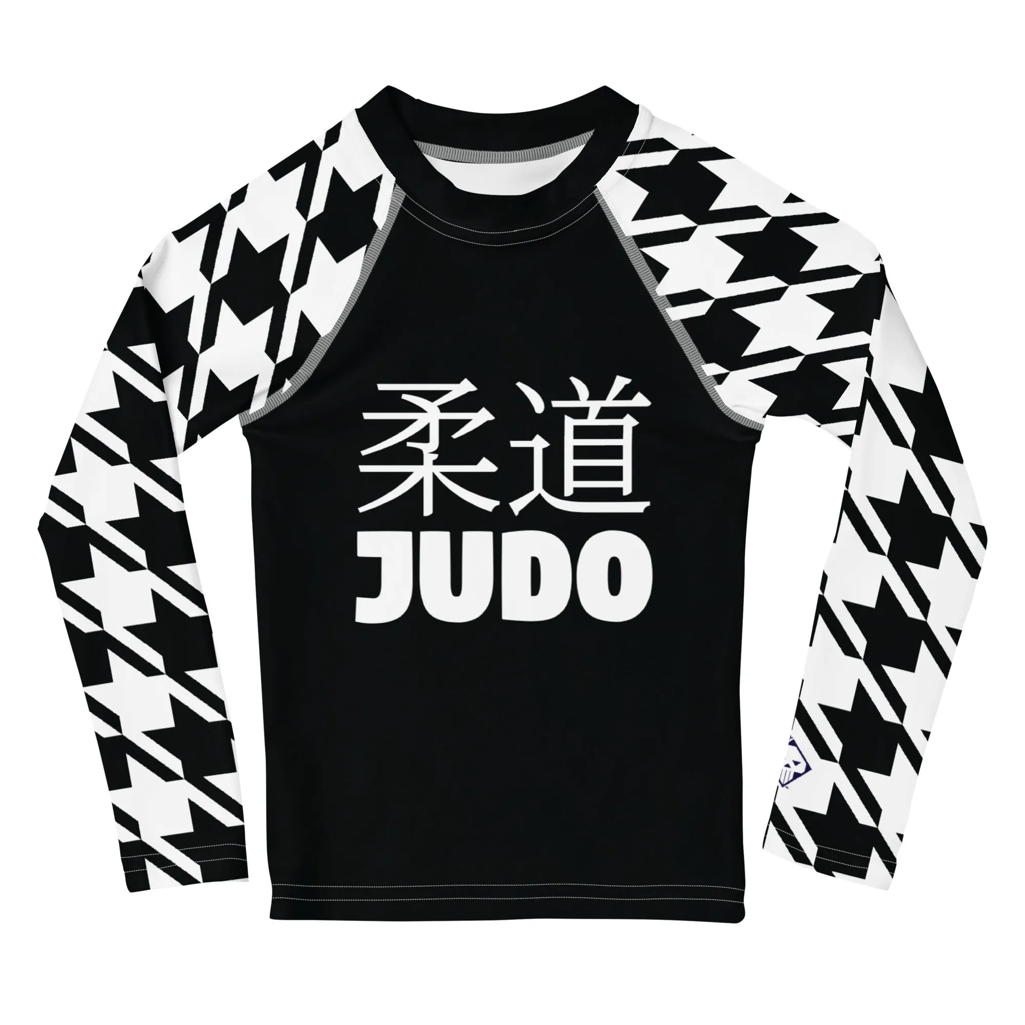 Authentic Training: Houndstooth Boy's Long Sleeve Classic Judo BJJ Rash Guard