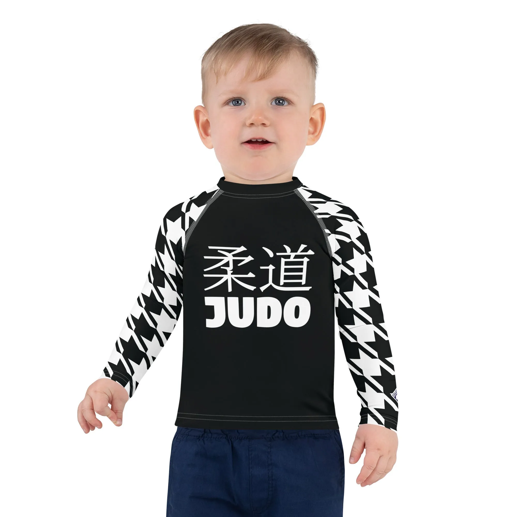 Authentic Training: Houndstooth Boy's Long Sleeve Classic Judo BJJ Rash Guard