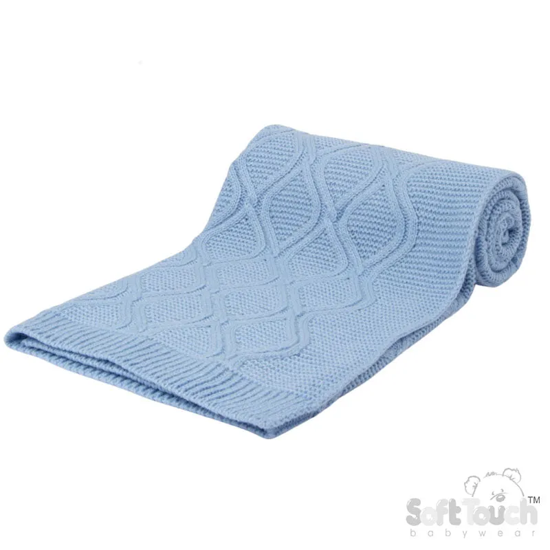 BABY BLUE 'CHAIN' KNIT WRAP (PK1) ABP14-BB