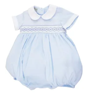 Baby Boy's Blue Smocked Romper