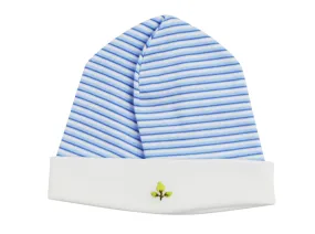 Baby Boy's Blue Stripe Dino Leaf Hat