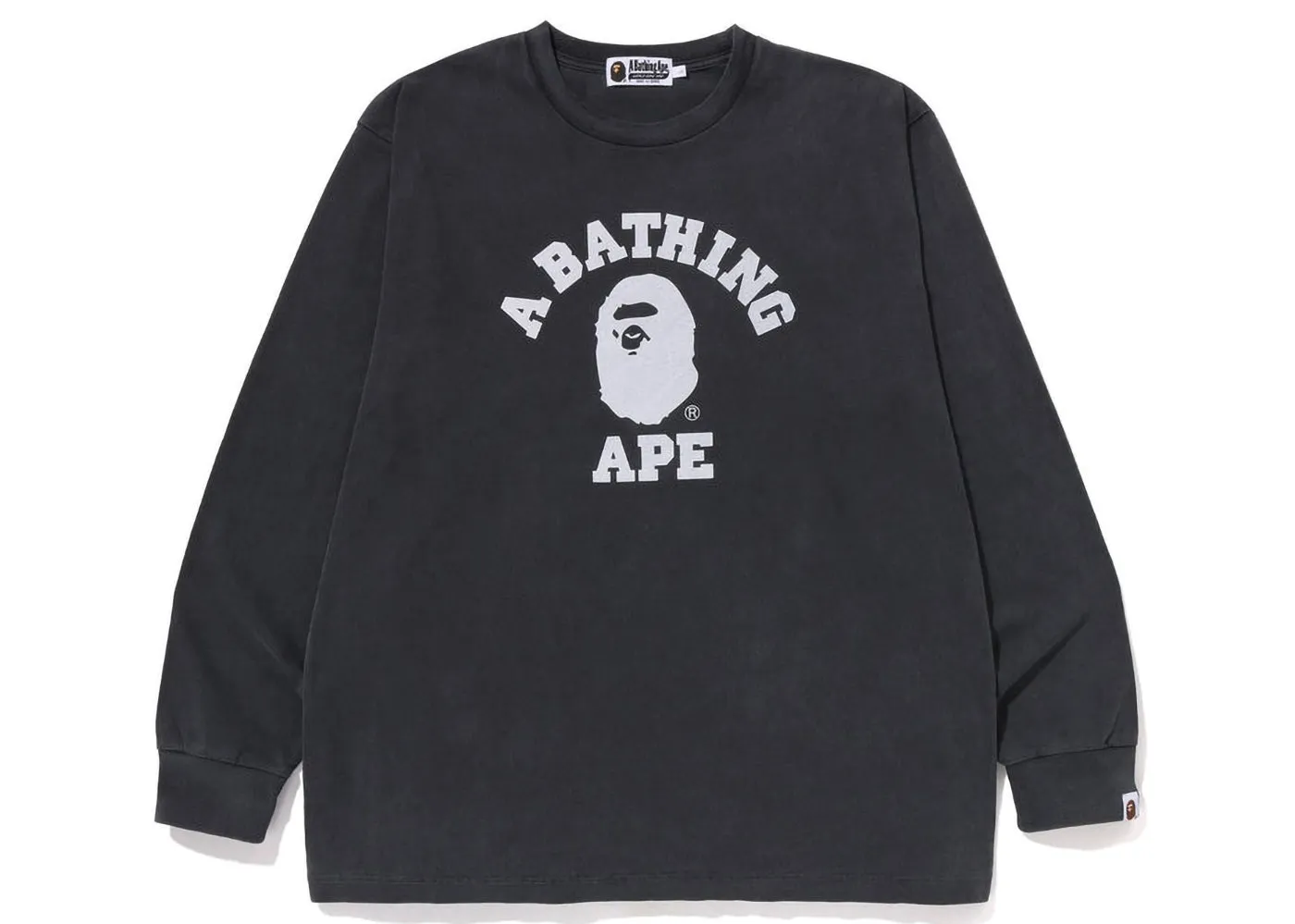 Bape Overdye College Relaxed Fit L/S Tee Black