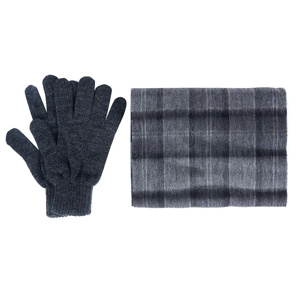 Barbour Lambswool Tartan Scarf & Glove Gift Set