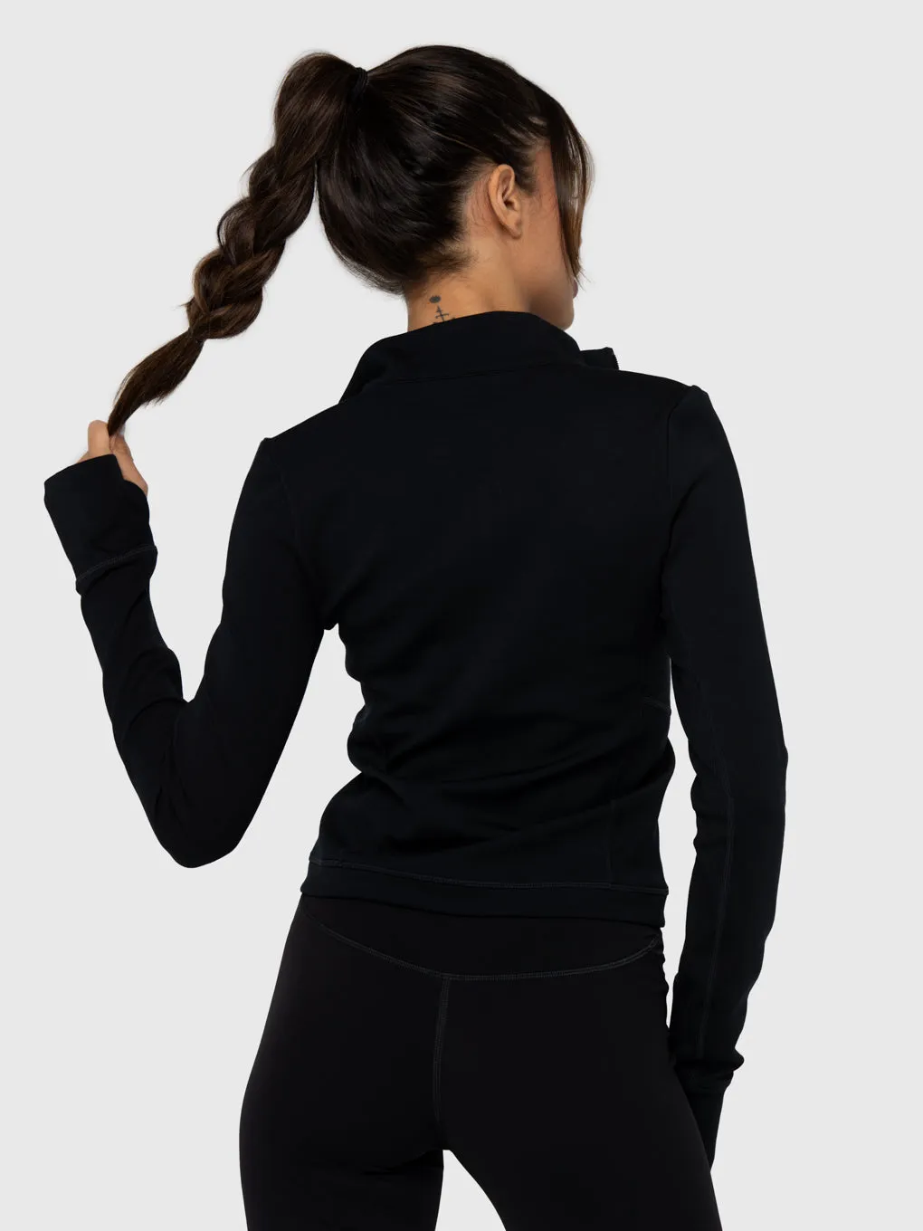 BARRY'S BLACK DASH HALF ZIP LONG SLEEVE