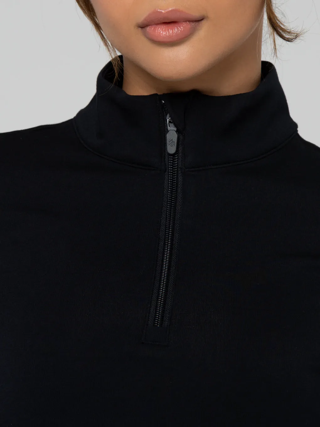 BARRY'S BLACK DASH HALF ZIP LONG SLEEVE