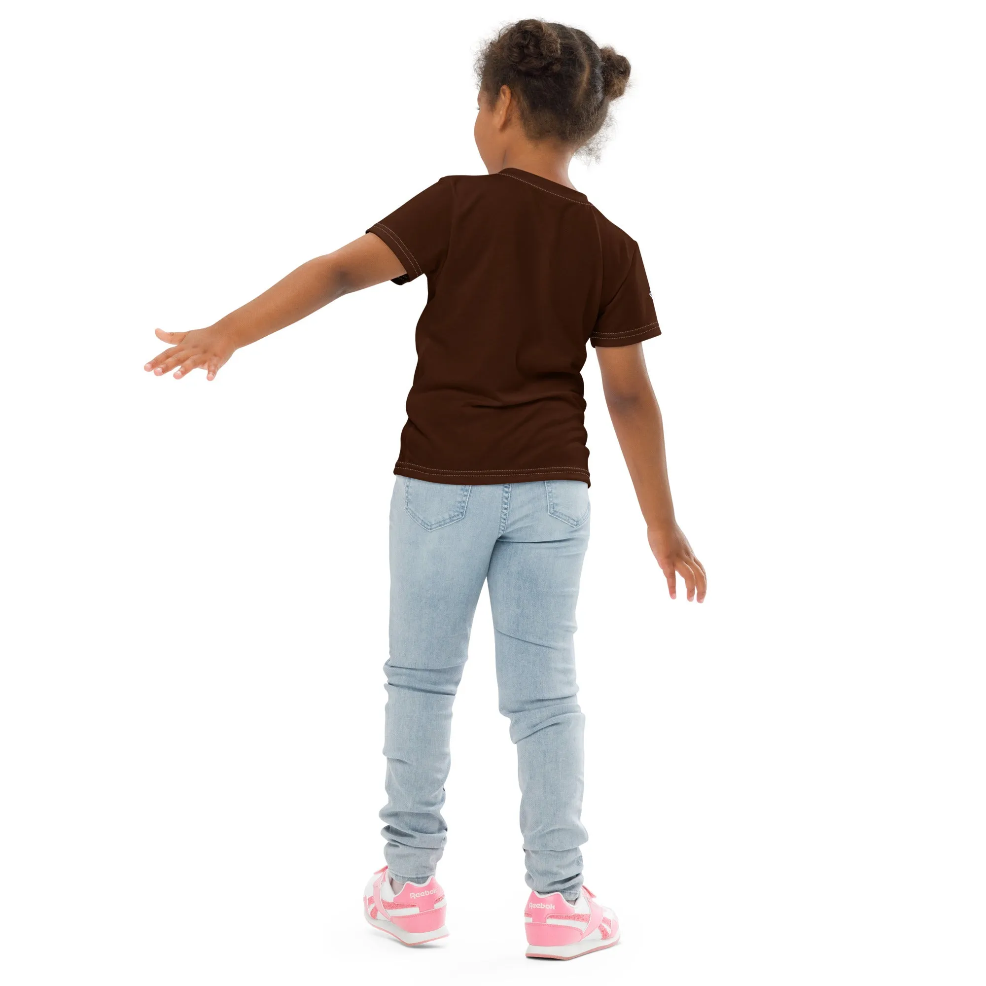 Beach Adventure: Girl's Short Sleeve Classic Judo Rash Guard - Chocolate