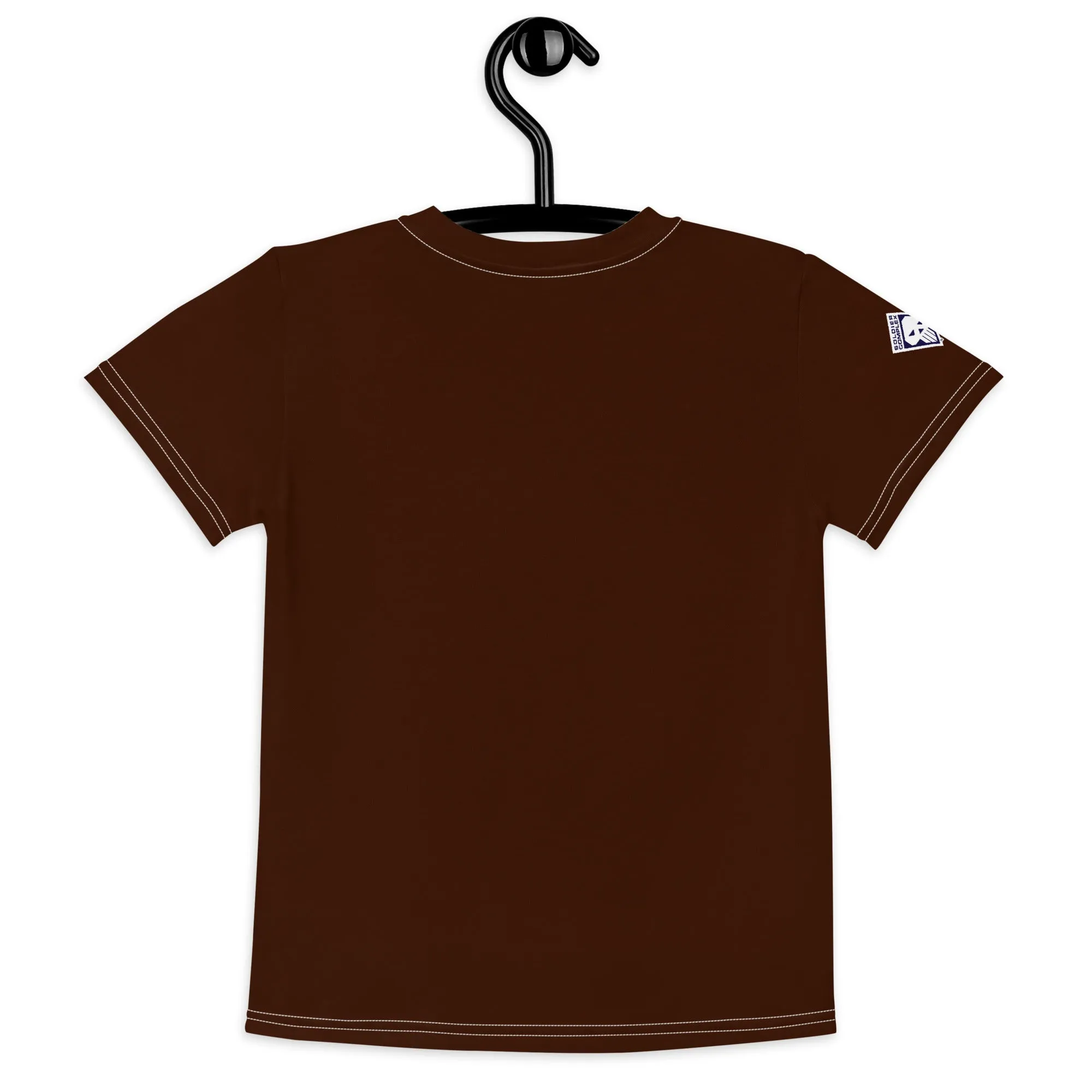 Beach Adventure: Girl's Short Sleeve Classic Judo Rash Guard - Chocolate