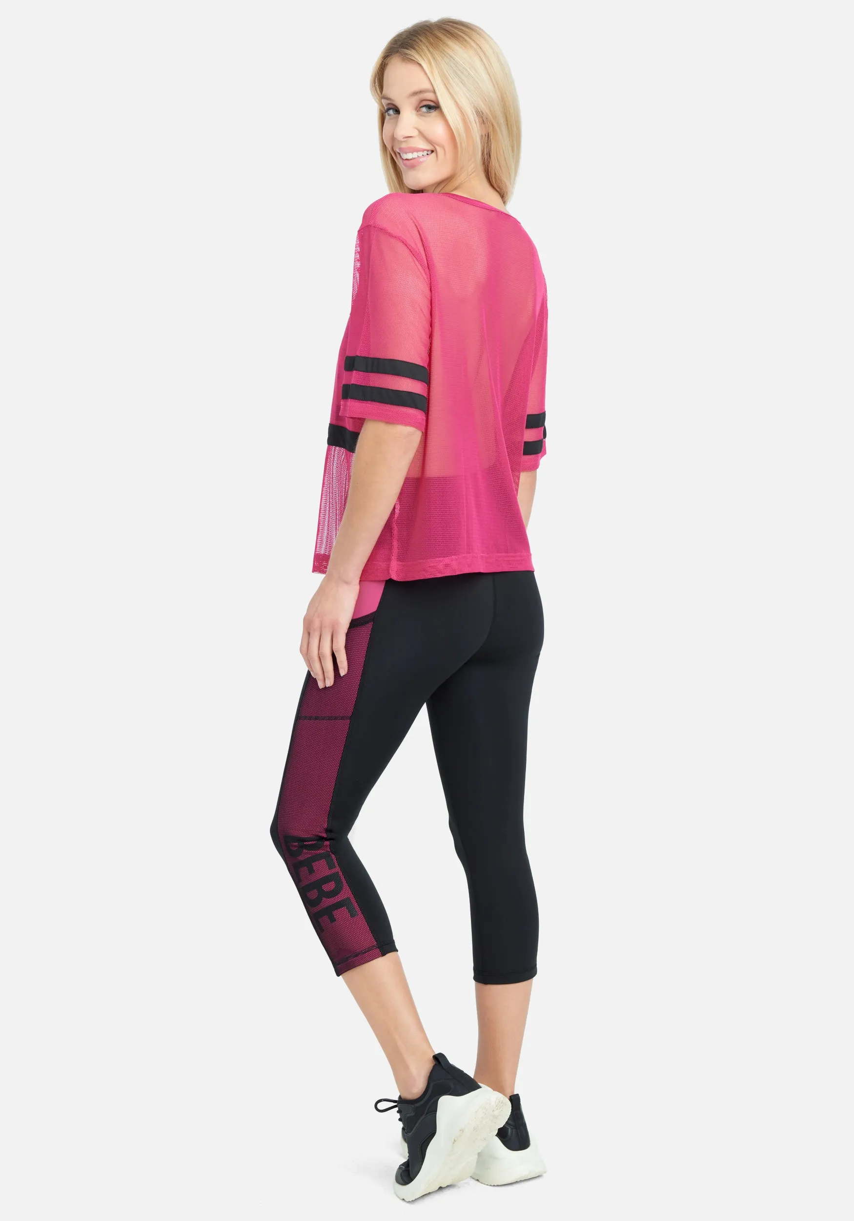 Bebe Sport Net Mesh Capri Legging