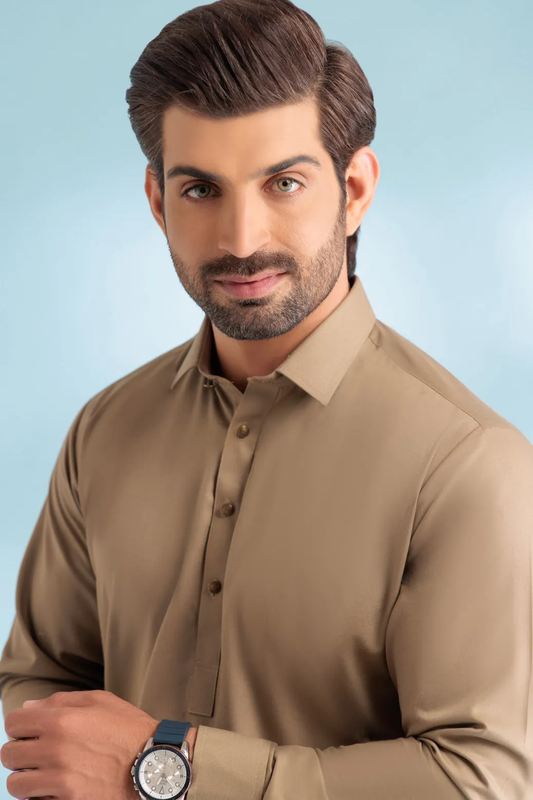 BEIGE-BLENDED-SHALWAR SUIT - (GSSW23-031)