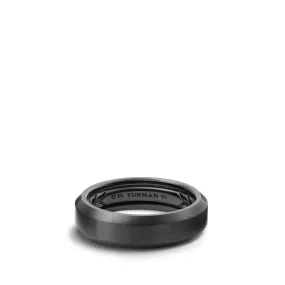 Beveled Band Ring in Black Titanium, 6mm