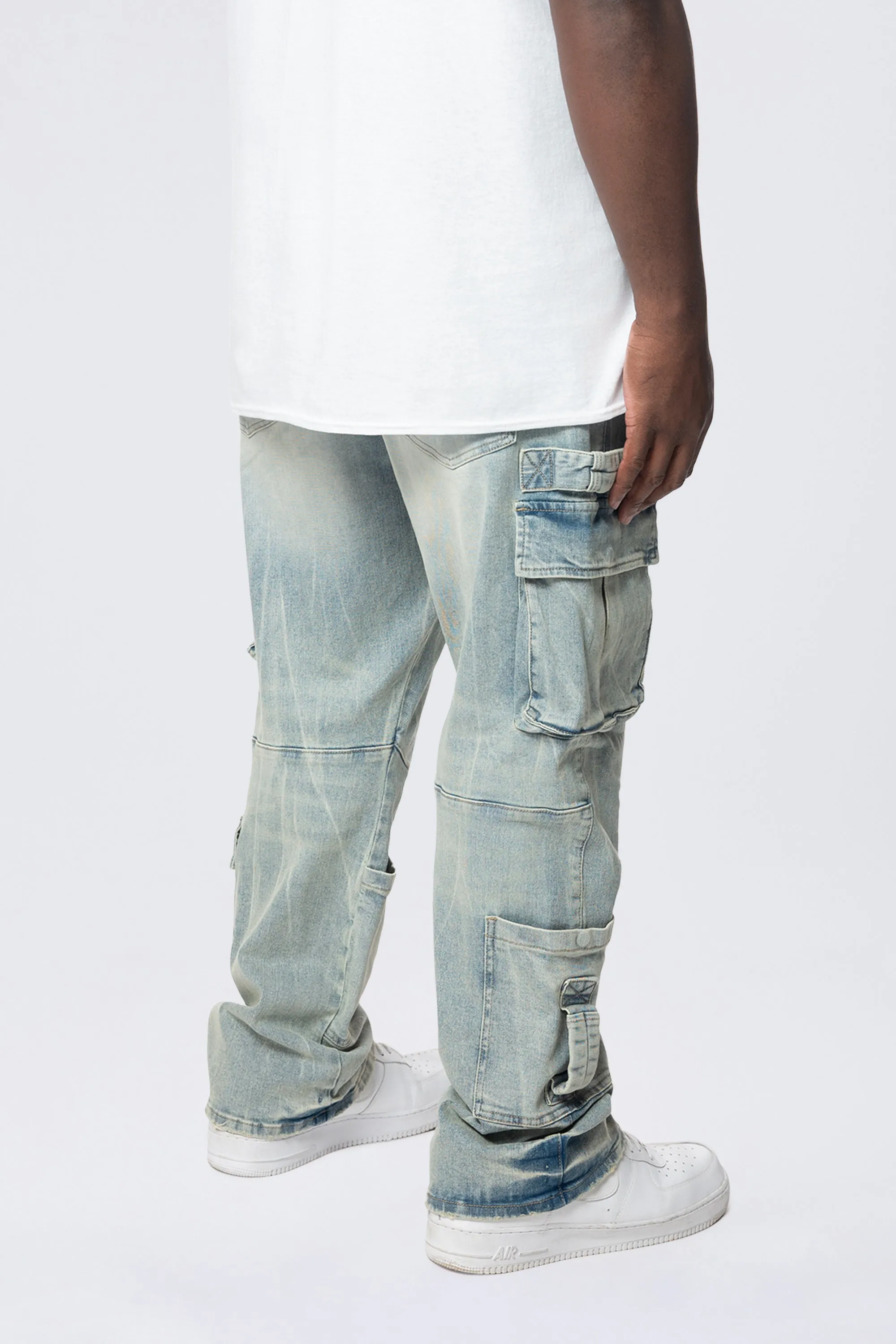 Big and Tall - Cargo Strap Jeans - Seville Blue