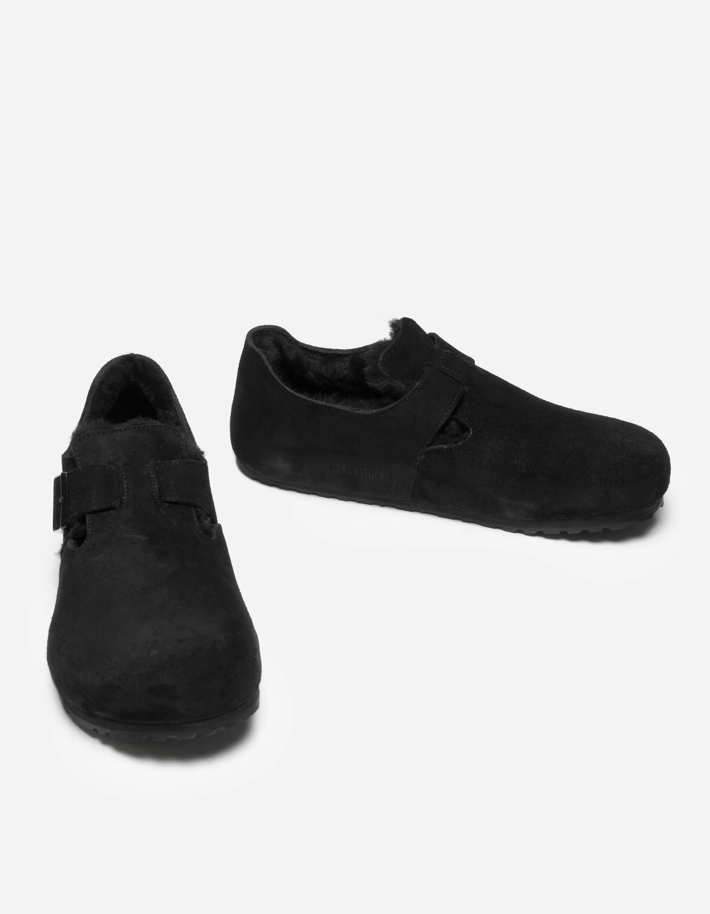 Birkenstock London Shearling Suede Leather Black