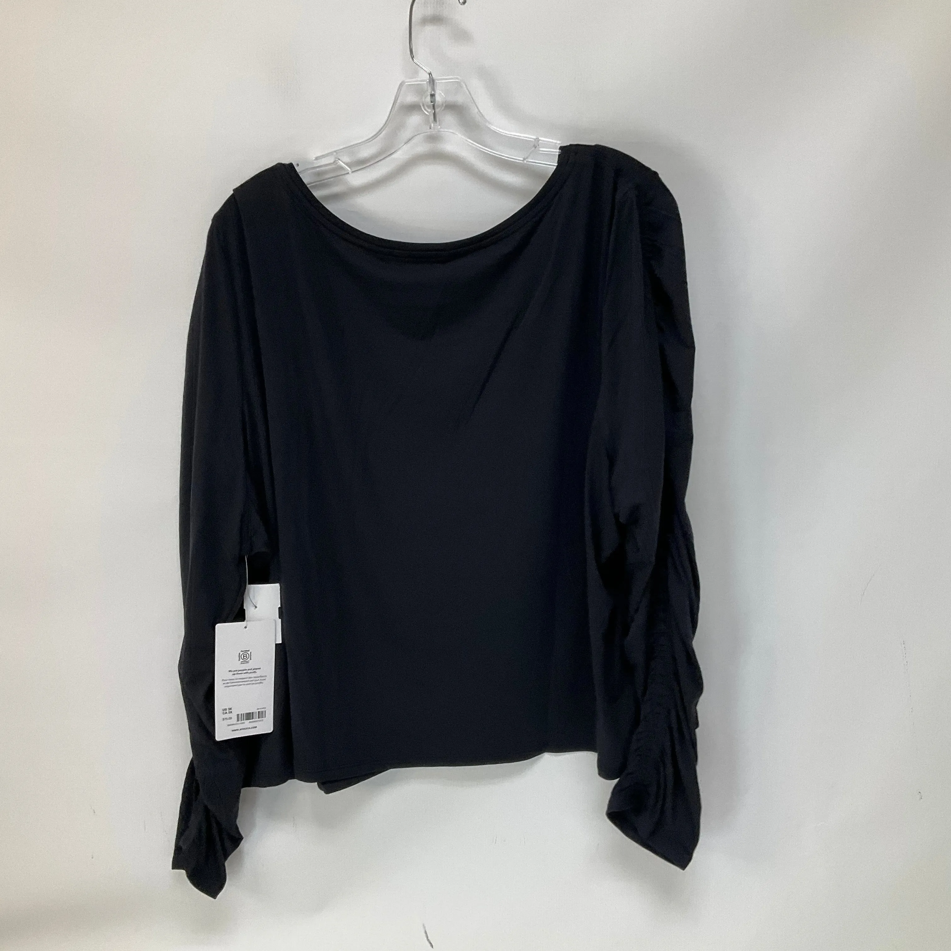 Black Athletic Top Long Sleeve Crewneck Athleta, Size 3x