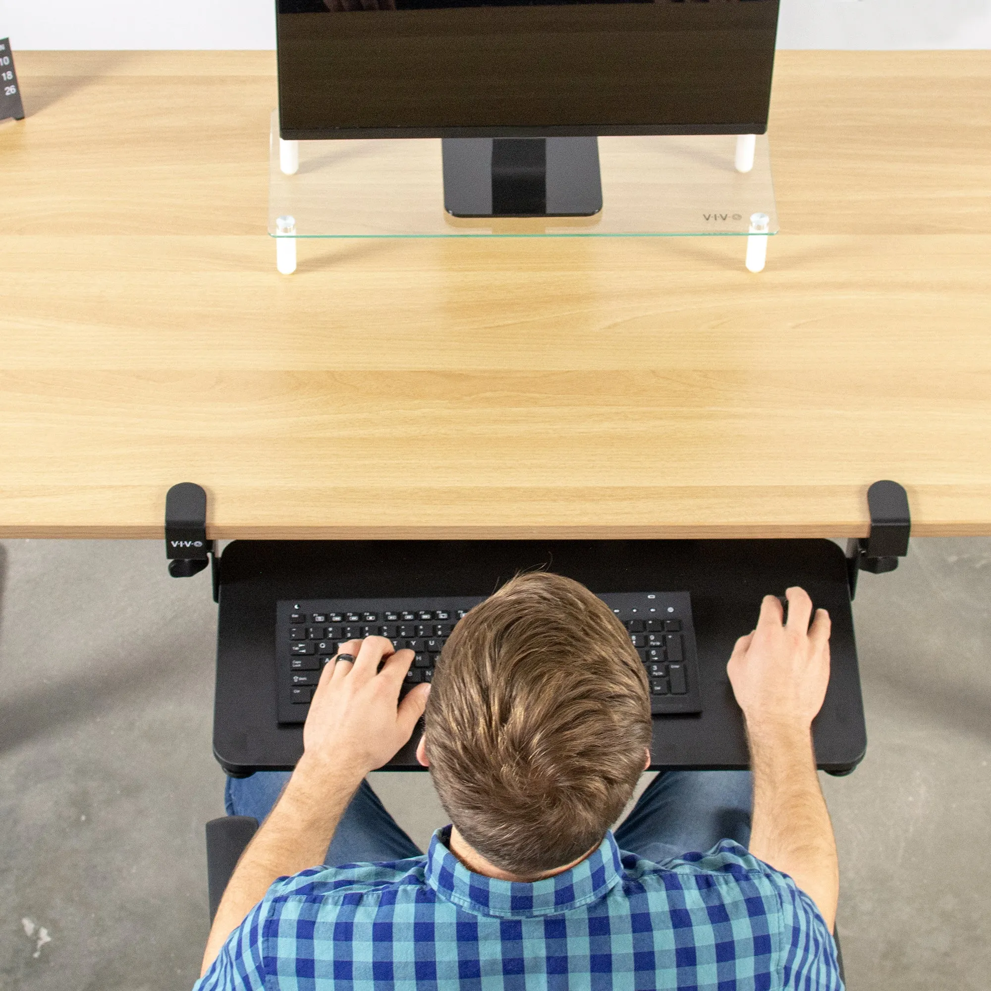 Black Clamp-on Keyboard Tray