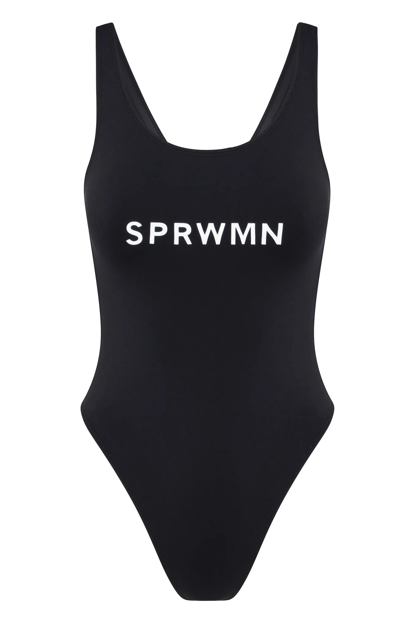 Black Front Logo One Piece Swimsuit