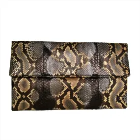 Black Multicolor Leather Clutch Bag